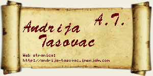 Andrija Tasovac vizit kartica